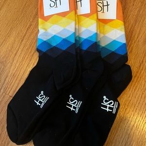 3 pairs Happy Socks Mens Size 10-13 Multi Color Dressing Socks. C…